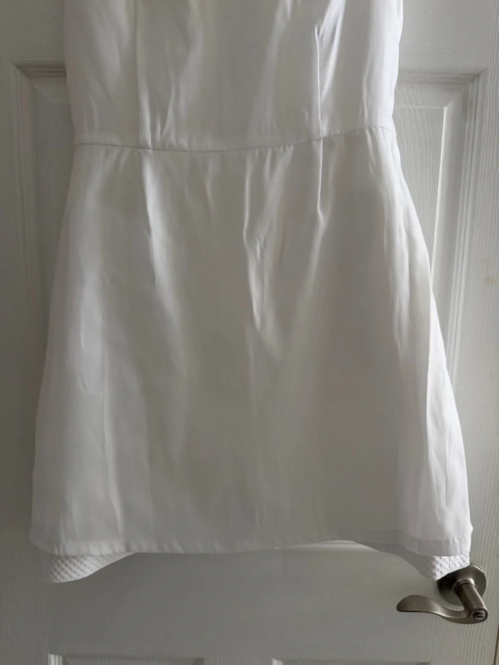 TORY BURCH White Cotton Stretch Pique Sleeveless Square Neck Dress Sz 4